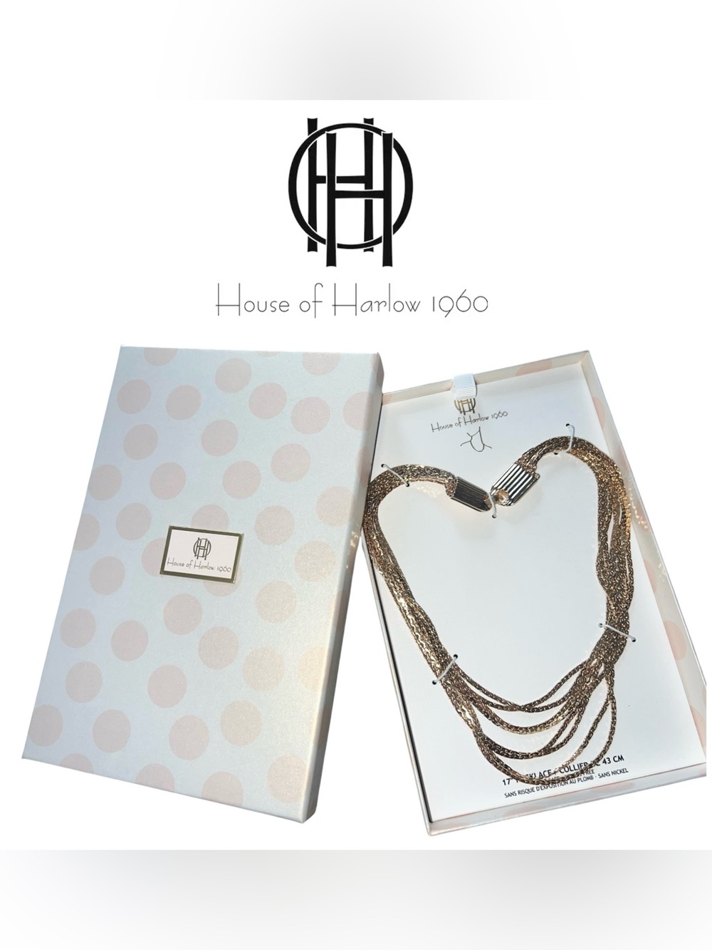 House of Harlow 1960 Gold Multi-Strand Necklace